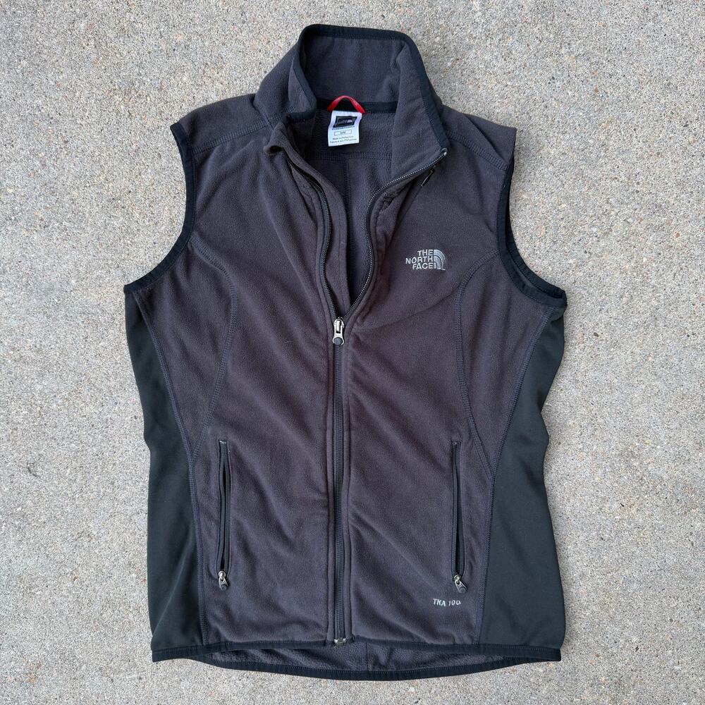 The North Face Vest Women's MEDIUM Black TKA 100 Full Zip Fleece Outdoor Layer